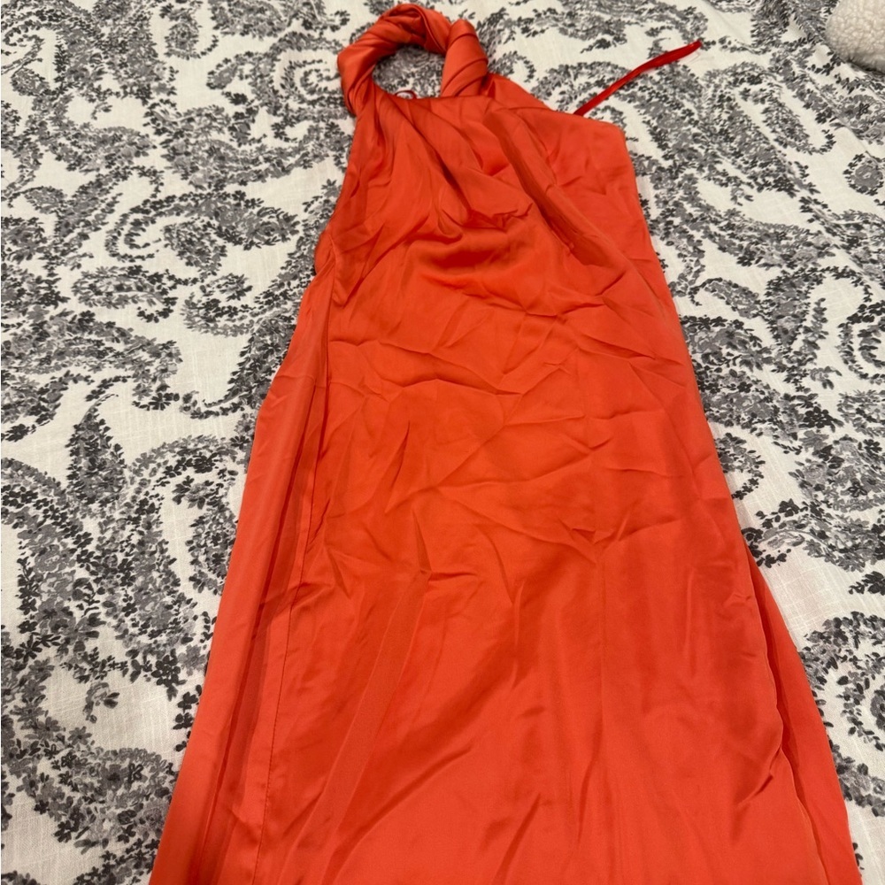Free People Orange One-Shoulder Dress Size 2 - Picture 3 of 6